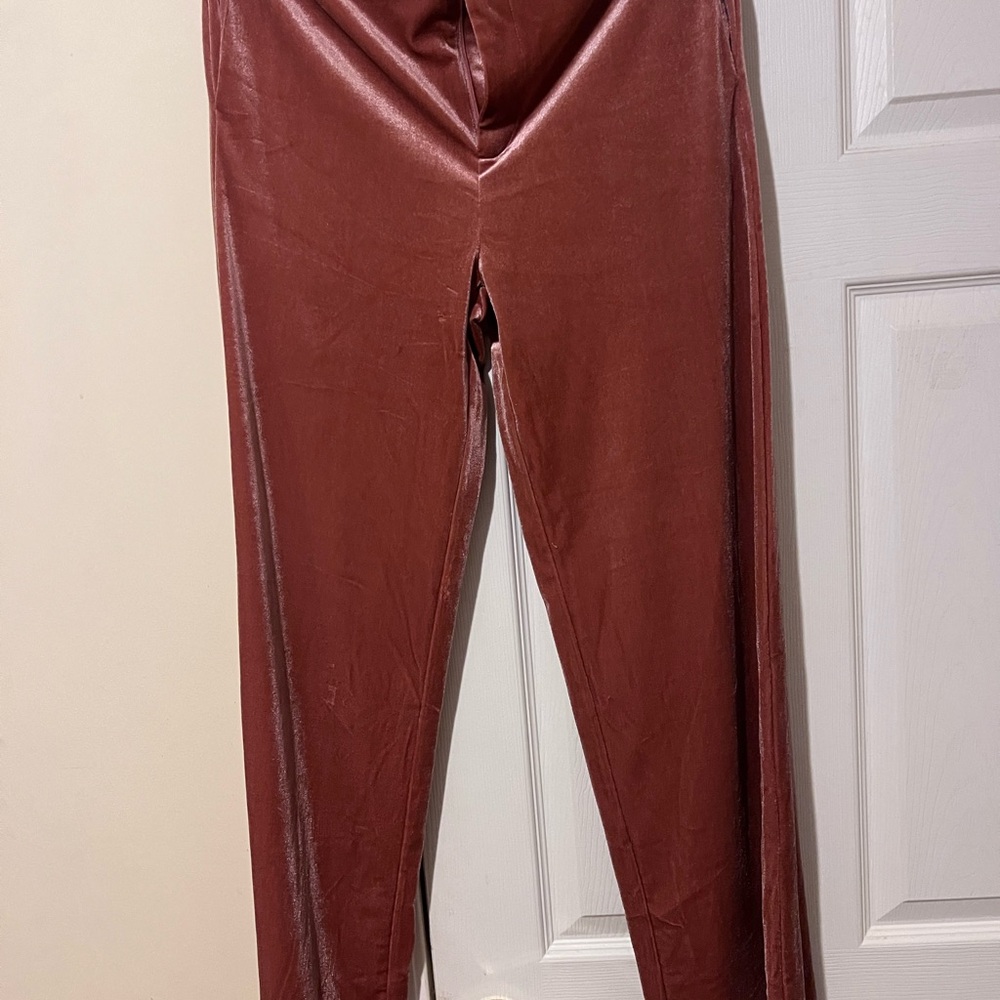 Velvet Burgundy Pants and Long Blazer.